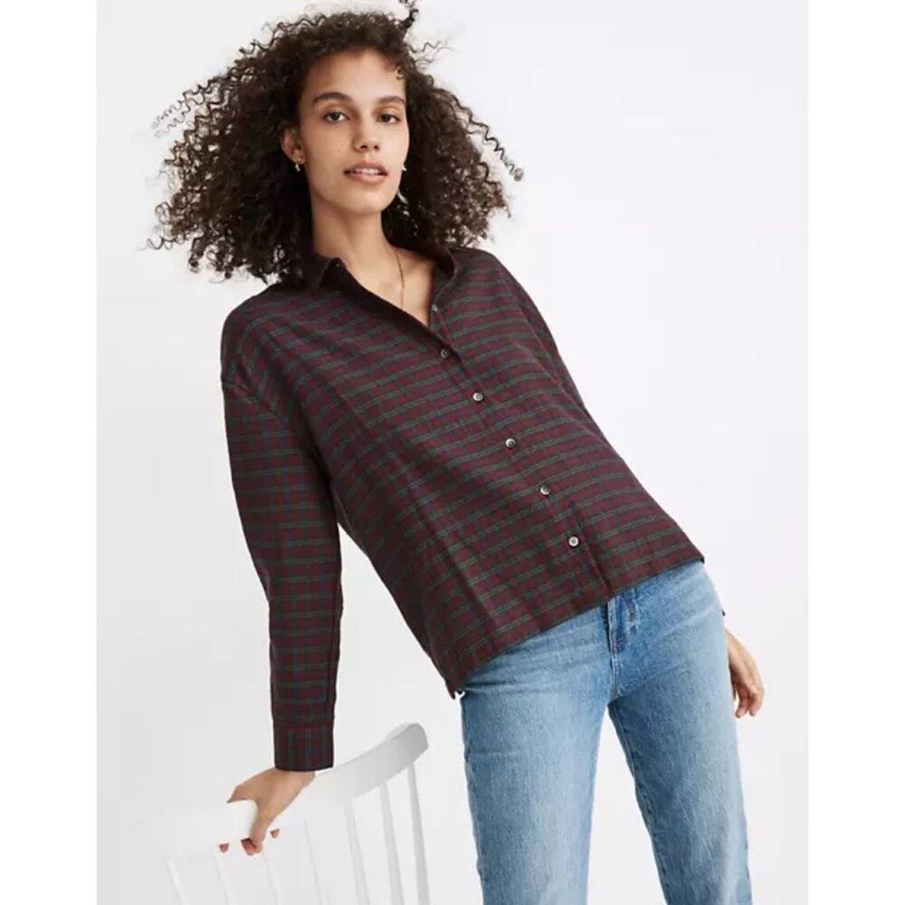 New Madewell Westlake Shirt in Pfeiffer Plaid Women's Size M